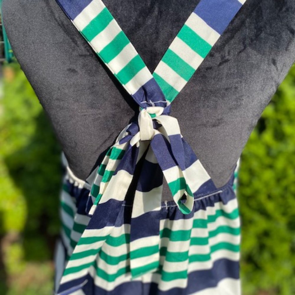 Striped tank with criss cross back